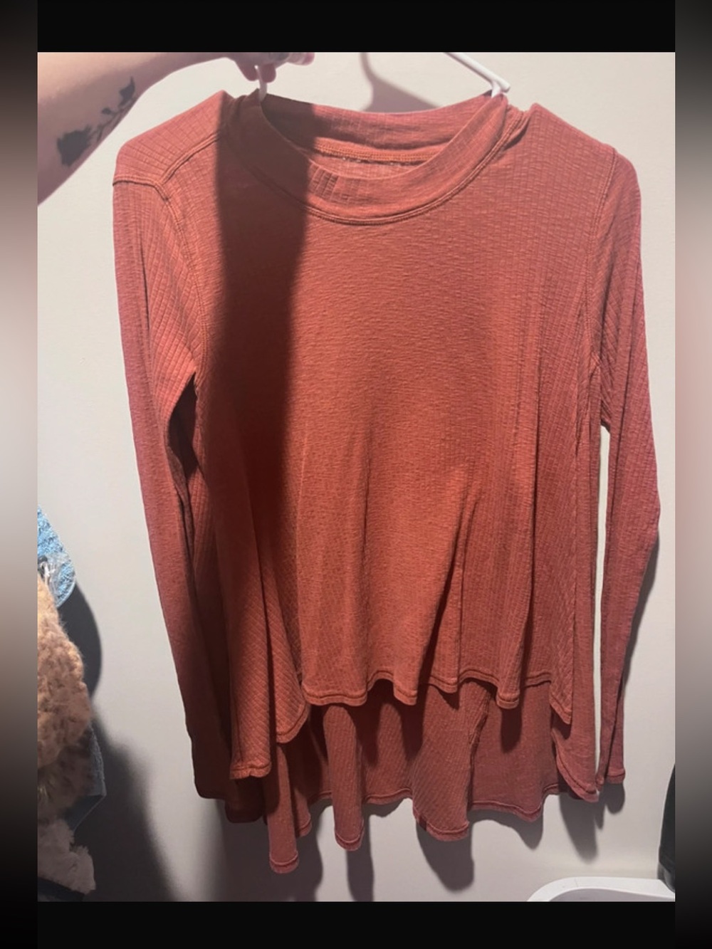 lululemon athletica Long-Sleeve Waffle Top in Rust